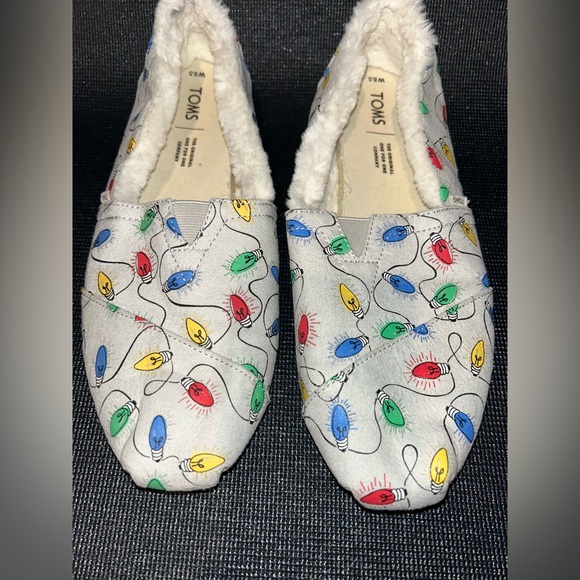 TOMS Colorful Christmas light shoes women size 8.5 - Picture 2 of 6